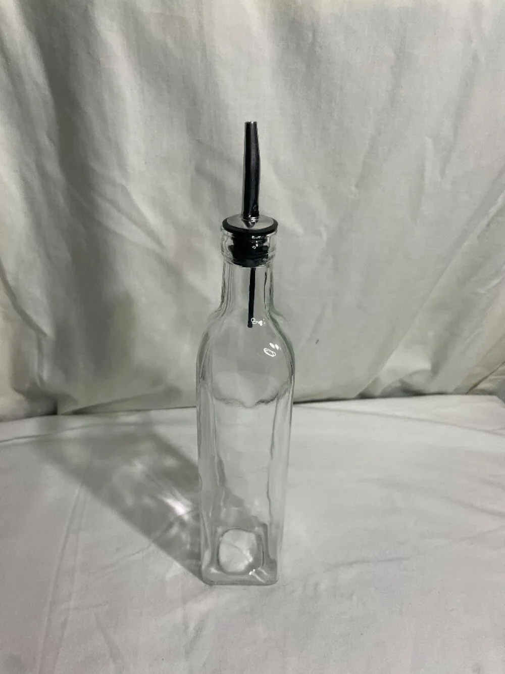 Glass Olive Oil & Vinegar Dispenser Bottle w/ Stainless Steel Pour Spout 11